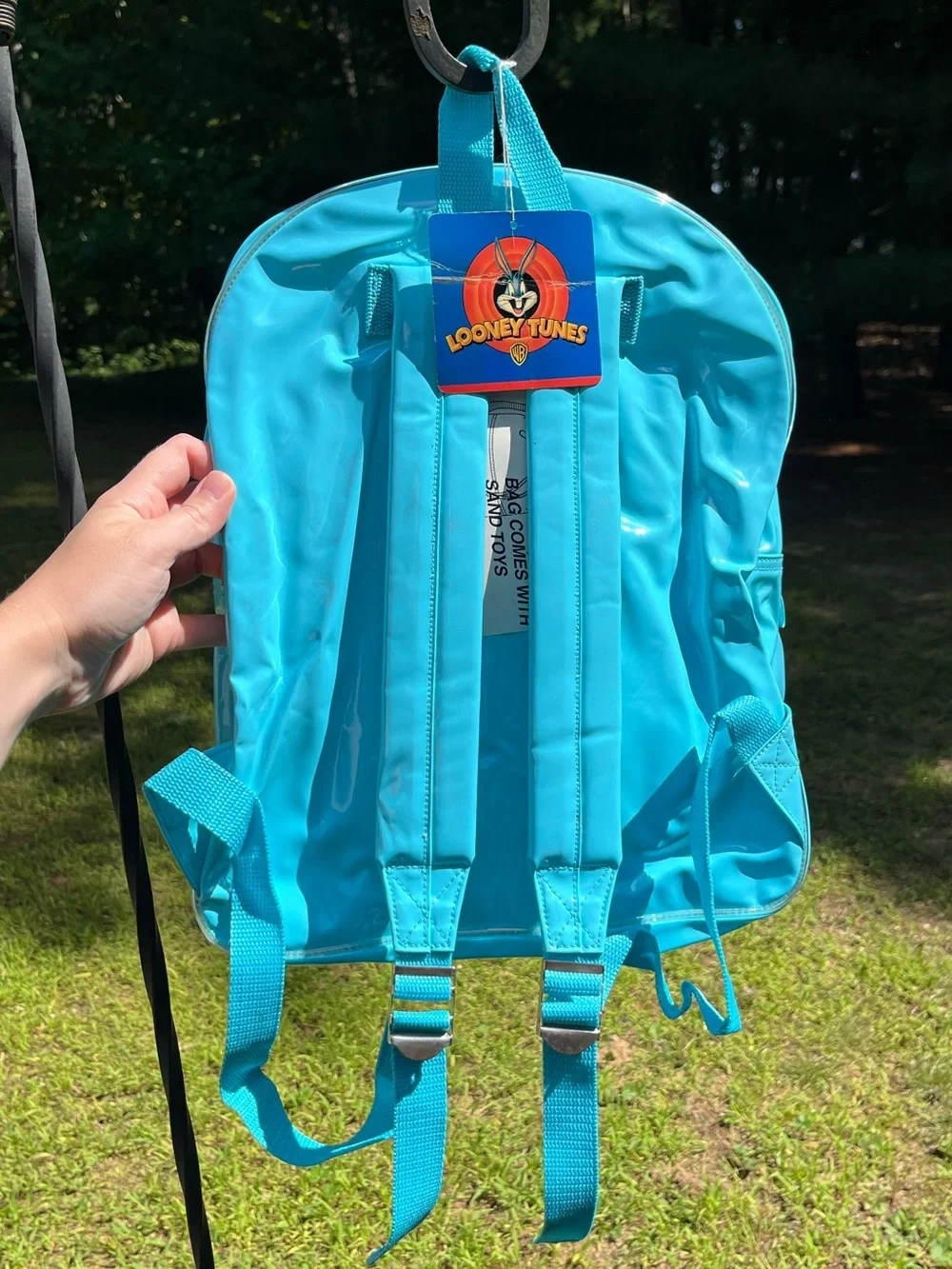 1997 Warner Bros NWT Looney Tunes Tweety Bird Beach Backpack Blue Back To School